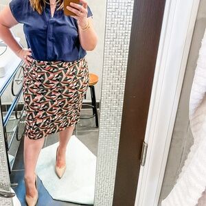 Eloquii Geometric Print Neoprene Pencil Skirt Size 18